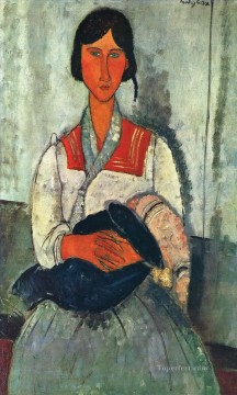 Amedeo Modigliani Painting - Mujer gitana con un bebé 1919 Amedeo Modigliani